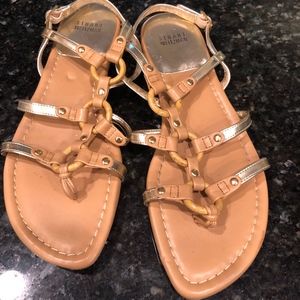 STUART WEITZMAN NUDE DONUT SANDALS 8 MED